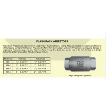 FLASH BACK ARRESTORS