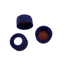 9mm Blue Screw Cap with Bonded Non Slit Red PTFE / White Silicon Septa
