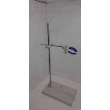 Retort Stand (Burette Stand) Cast Iron 12" x7" with Three Finger Clamp