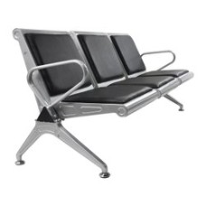 Visitor Waiting Chair- 3 Seater SS with Cushion