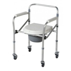 Aluminum Height Adjustable Commode Chair With Wheels
