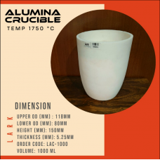 LARK® ALUMINA CRUCIBLE 1750 °C 1000 ML