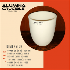 LARK® ALUMINA CRUCIBLE 1750 °C 500ML