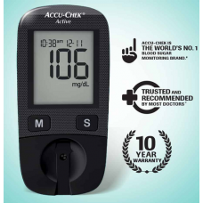 Accu-Chek Active Blood Glucometer Kit (Box Of 10 Test Strips Free)