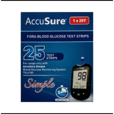 AccuSure Simple Blood Glucose 25 Test Strip