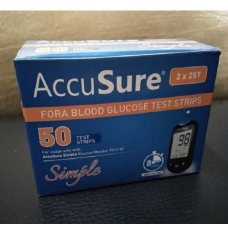 AccuSure Simple Blood Glucose Test Strip 25x2