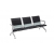 Metal 3 Seater Hospital Chair (Black, Silver)