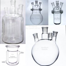 Glass Reaction Vessel, Jacketed Kettle, Baffled Bottle and Round Bottom Flask 